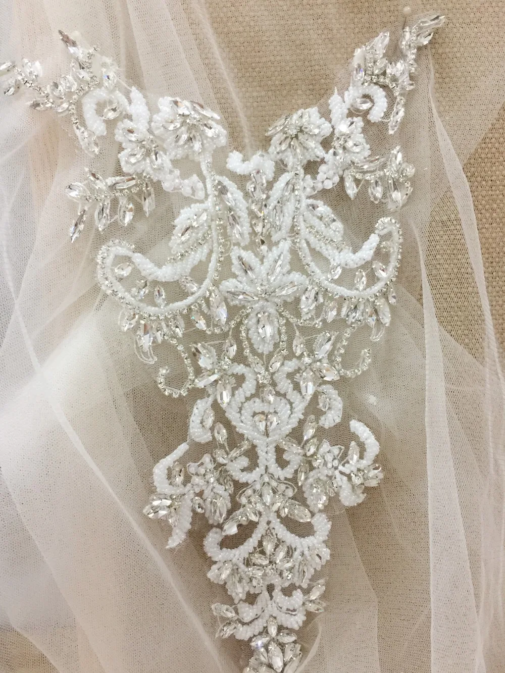 1 шт. Роскошная 3D Цветочная аппликация со стразами из прозрачных кристаллов с