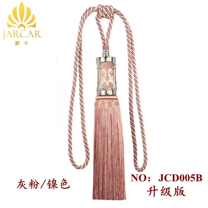 1 пара занавес tieback высокого класса luxury Европейский изысканной вышивкой с длинными кисточками веревки пряжки ремень галстук ленты сзади N102 - Цвет: D