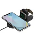2 в 1 Беспроводное зарядное устройство для iPhone Xs Max Xr X 8 Apple Watch 3 2 зарядное устройство для samsung S9 10 Вт быстрая Беспроводная зарядная панель - Тип штекера: BLACK