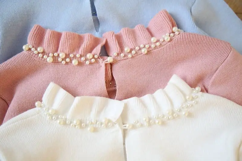 Women Beading Half Turtleneck Sweater Female Bow Lace Patchwork Tricot Pullover Knitwear Japanese Style Cute Knitted Jumper K257