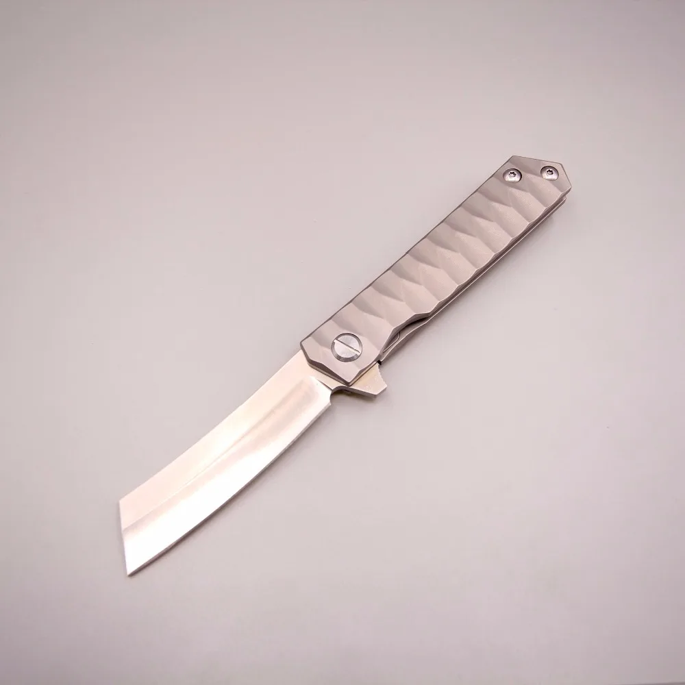 

new wearable knife pocket flip folding 61 hrc tc4 titanium alloy handle knifes d2 blade survival pocket outdoor camping knife