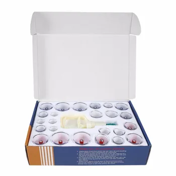 

24 Chinese Health Care Medical Vacuum Cans Cupping Therapy Cellulite Suction Cup Back Body Massage Relax anti-cellulite massager