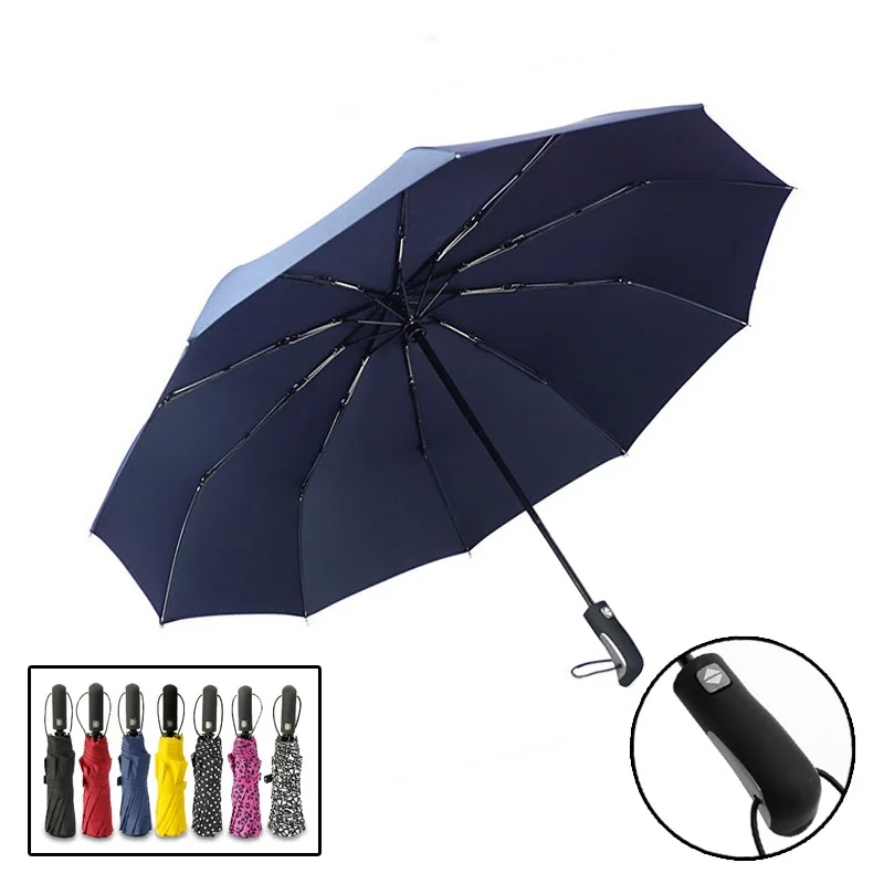 High Quality Business Umbrella Rain Women Classic 10Ribs Strong