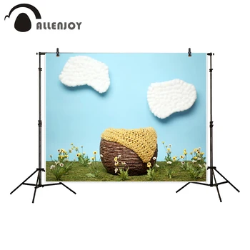 

Allenjoy background for photo studio baby shower grass cloud sky backdrop newborn photobooth portrait shooting photocall