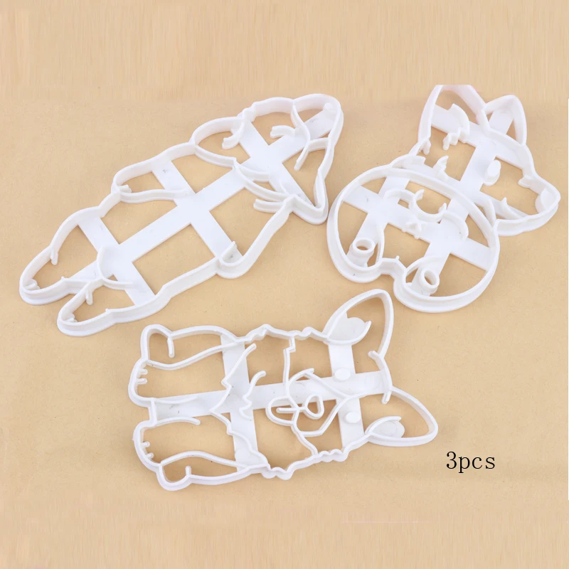 

3pcs Corgi Shape Mould Plastic Cookie Cutters for Themed Birthdays, Gifts for Dog Lovers