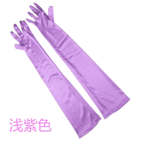 Осень длинные перчатки для защиты от солнца опера одноцветное атласные перчатки Вечеринка Костюм Пром Перчатки многоцветные Для женщин