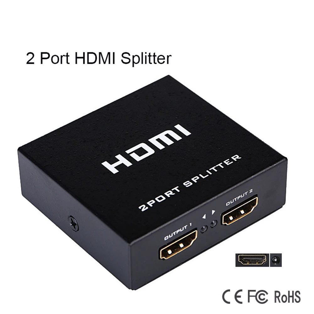 1X2 Порты мини металла 1080 P 60 Гц 2 Порты и разъёмы HDMI Splitter 1 Вход 2 Выход Поддержка 3D с 15 м Трансмиссия для HDTV PS3 Xbox