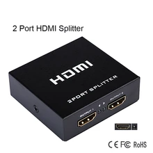1X2 Ports Mini Metal 1080P 60Hz 2 Port HDMI Splitter 1 Input 2 Output Support 3D with 15m Transmission For For HDTV PS3 XBOX