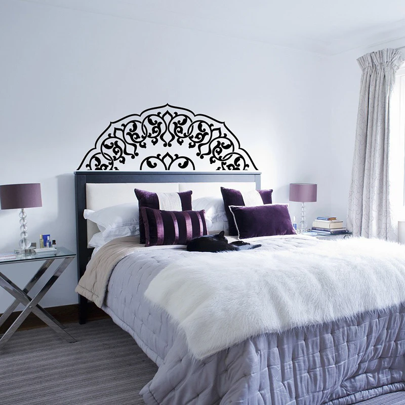 Bedroom Headboard Decal- Half Mandala Decal- Bedroom Wall Decal- Bedroom Decor- Wall Decals A12-048 Bedroom Headboard Decal- Half Mandala Decal- Bedroom Wall Decal- Bedroom Decor- Wall Decals A12-048