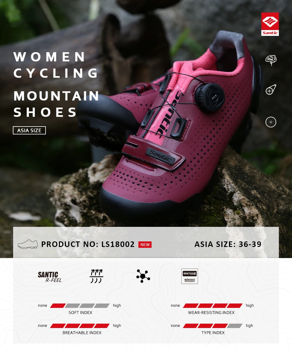 Santic Women MTB Cycling Shoes Road Mountain Bike Sneakers Riding Bicycle Shoes Rotating Lock Sneaker Outdoor Cycling Shoes Lady (14)