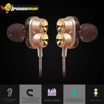 

LemonMan M2 Earphones In-Ear With Fragrance Sport Sweat Proof Stereo Bass Dual Driver 4 Speakers Bluetooth 4.1 CSR