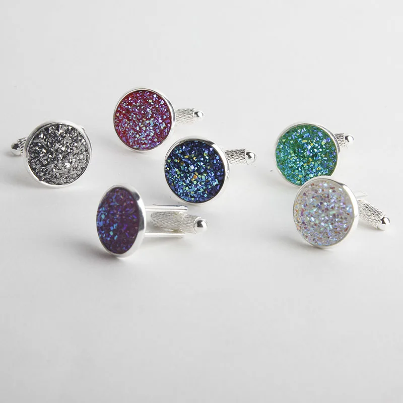 2018-Simple-Luxury-AB-Color-Drusy-Stone-Cufflinks-for-Men-Women-Round-Rhinestone-Cuff-links-Gift (3)