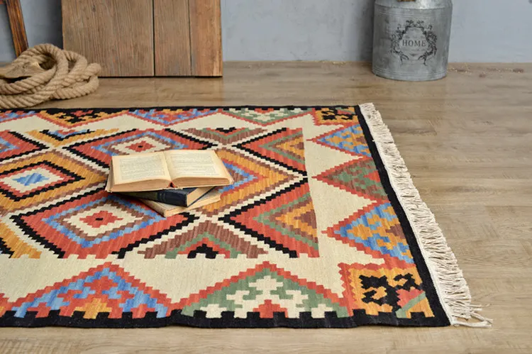 Kilim 100% шерстяной ковер ручной работы геометрический индийский современный в