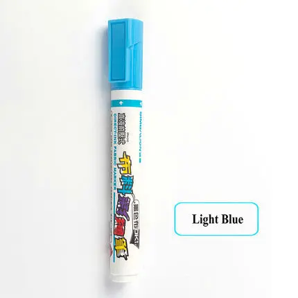 12 цветов перманентные маркеры для ткани водонепроницаемая ткань краска для ткани темная/черная футболка - Цвет: Light Blue