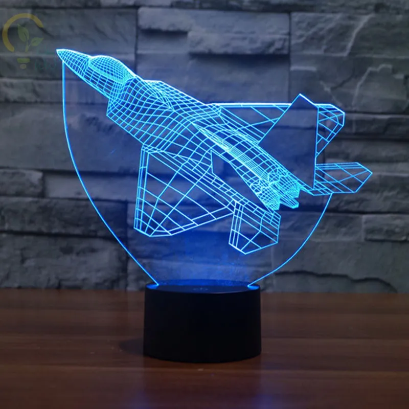 

Creative Airplane 3D Night Light and Lamp 7 Colors Chaning LED Night Light Acrylic Atmosphere Lamp Novelty Lighting