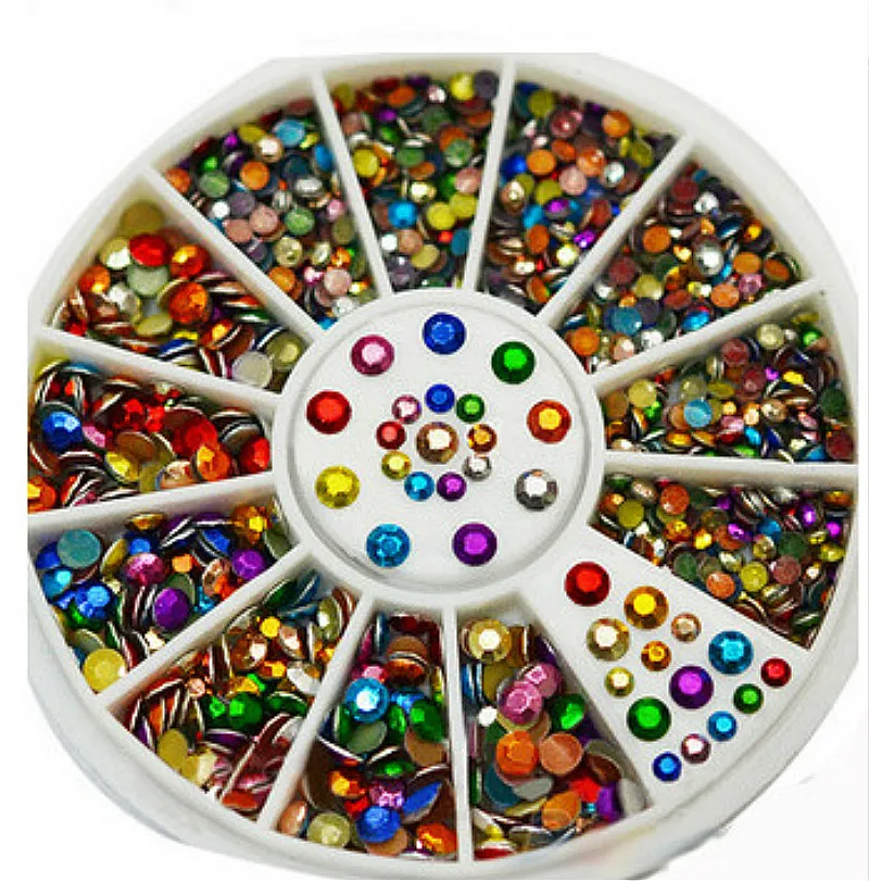 1pcs Round Shapes Color Mobile Phone Stickers Shiny Rhinestone Diamond Sticker DIY For All Kind Phone Stickers Decor