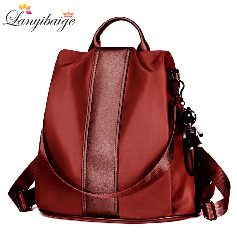 Модный женский рюкзак, водонепроницаемый, ткань Оксфорд, школьная сумка, светильник, многофункциональная женская сумка на плечо, Противоугонный женский рюкзак для путешествий