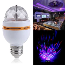 E27 3W Colorful Rotating RGB LED Stage Light Bulb Chrismas Party Voice-activated