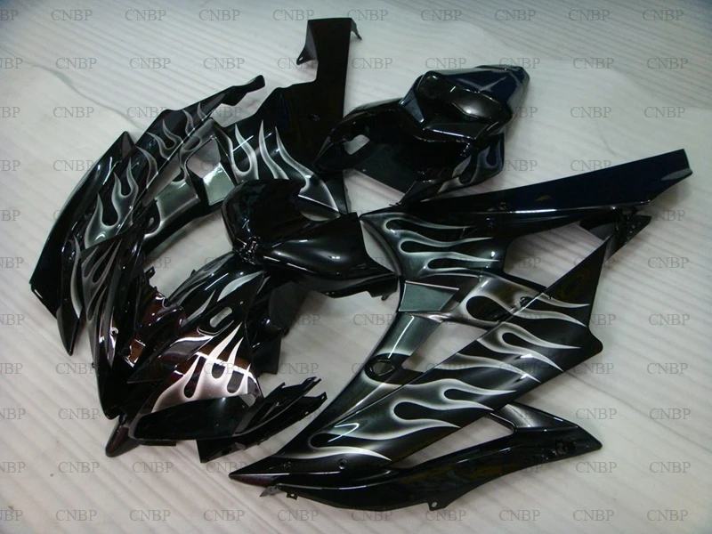 Обтекатель из АБС-пластика YZF600 R6 06 для YAMAHA YZFR6 2006-2007 серебристый корпус с черным