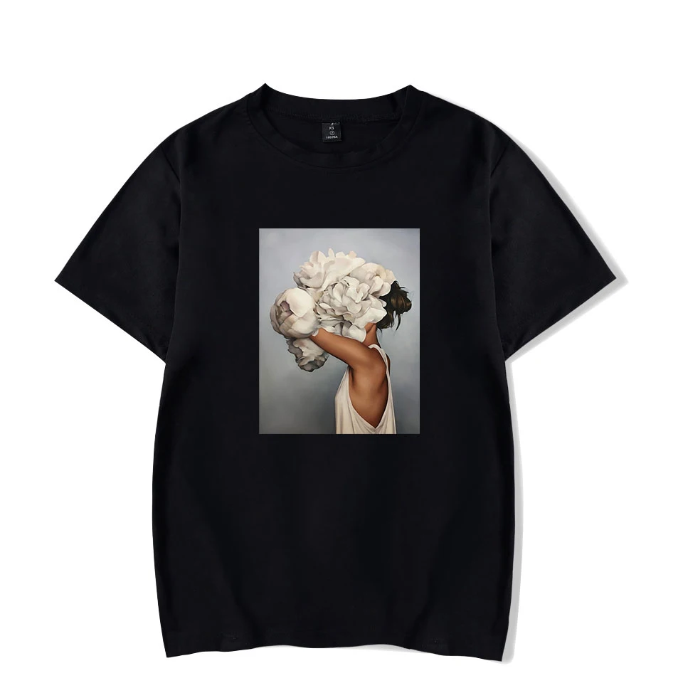 

Fashion Street aesthetic T-shirt Sexy Flowers printed Newest Harajuku short-sleeved shirt fashion casual women's T-shirt tops