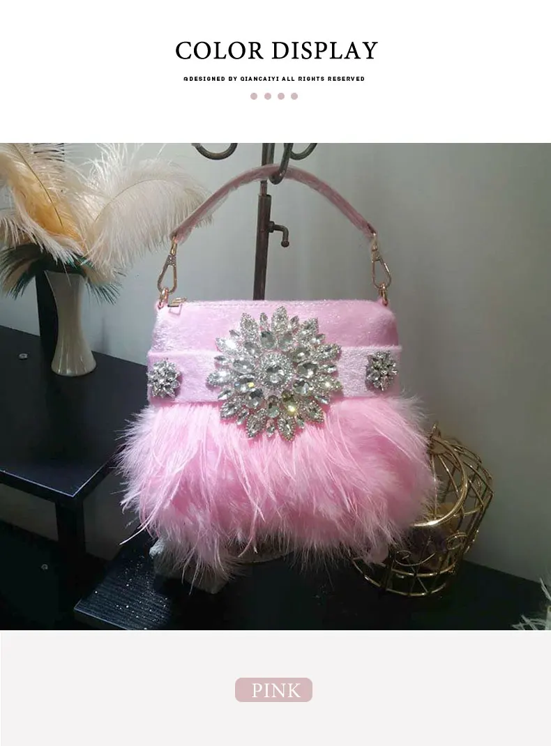 Роскошный дизайнерский клатч с перьями, женская сумочка с кисточками для свадебной вечеринки, розовый, зеленый, белый, стразы, клатчи ZD1296