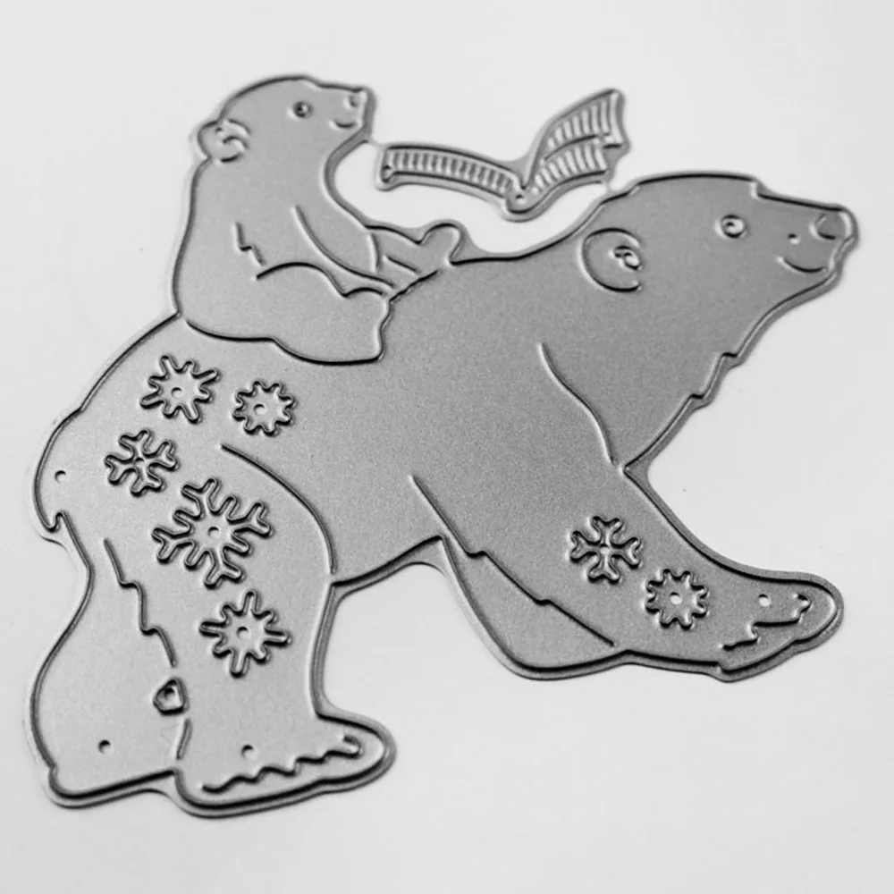 

HamyHo Christmas Polar Bear Frame Metal Steel Cutting Dies For DIY Create Scrapbooking Photo Decorate Crafts Card Embossing Dies