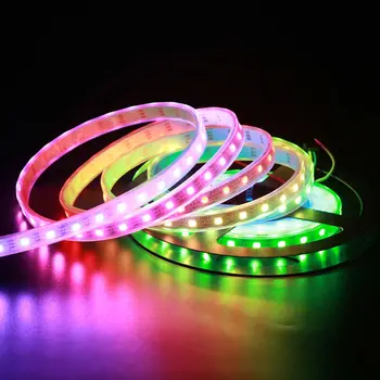 

DC5V WS2812B LED Pixel Strip Light,4PIN WS2812 60pcs 5050 SMD RGB with 60pixels,WS2811 Flexible TV Tape,White PCB,IP20/IP65/IP67