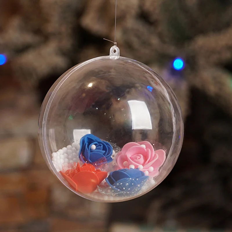 Рождественские украшения Tress шар прозрачный открытый пластиковый прозрачный орнамент Рождественская елка украшения Рождественские