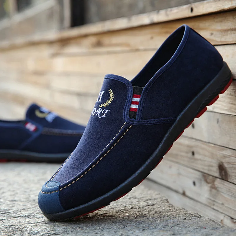 Men Shoes 2019 Spring Men Casual Shoes Canvas Shoes Fashion Loafers Men Breathable Outdoor Male Shoes Black free drop