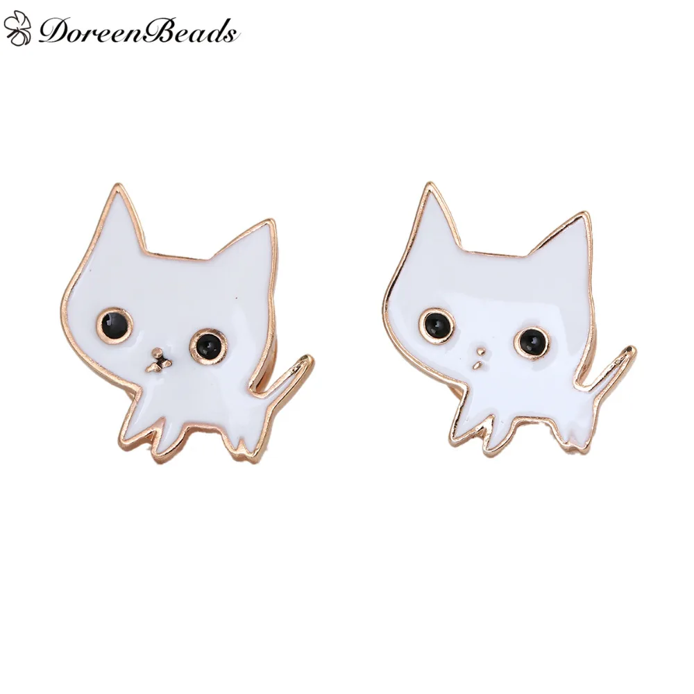DoreenBeads 1 шт. эмалированные металлические значки на рюкзак с котом броши животными