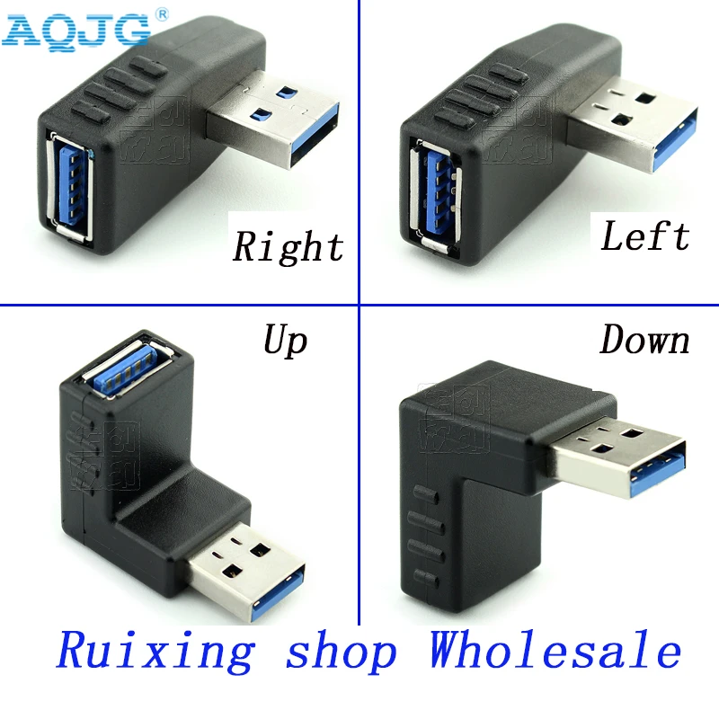 

Angled adapter USB 3.0 AM/AF Connector for laptop/PC Computer Black 90 degree USB 3.0 A male to female Left and right AQJG