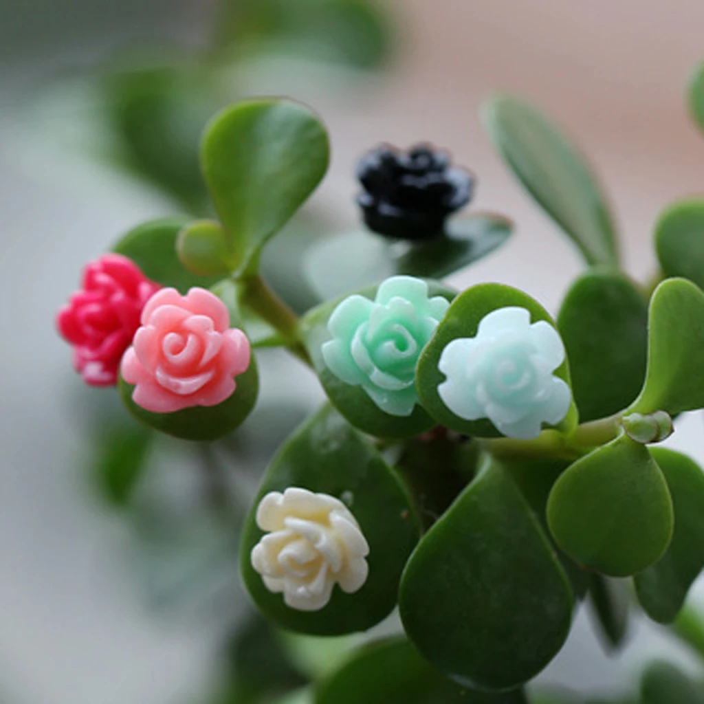 20PCS Multicolor Mini Resin Flower Micro Landscape Decoration