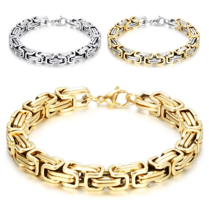 

2019 European popular jewelry Crystal from Swarovski Personality Stainless steel men's vintage chain bracelet Fit Father's day