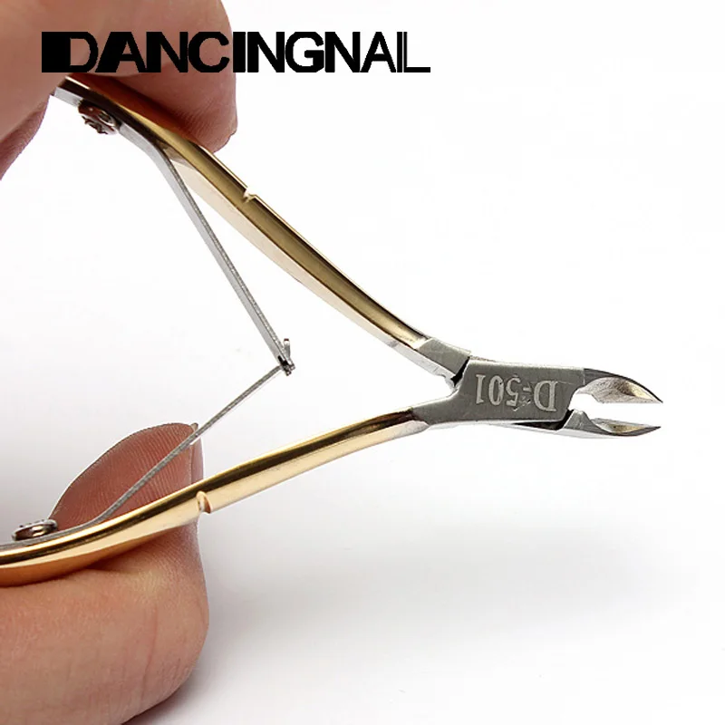 Dancingnail золото нержавеющая сталь ногтей ножницы для кутикулы Маникюр Педикюр Инструменты Наборы двойные вилки мертвая кожа Remover Scissor Новый - изображение