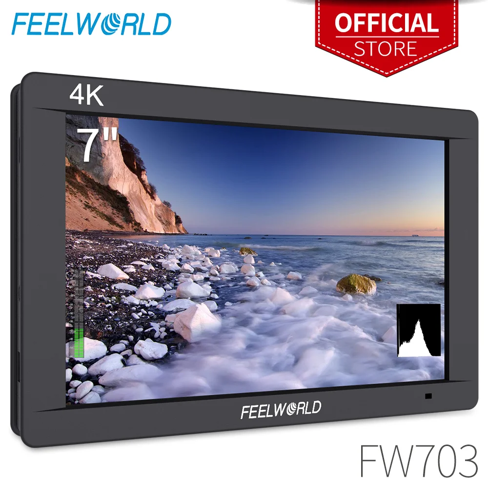FEELWORLD FW703 7 дюймов IPS Full HD 3G SDI 4K HDMI на Камера DSLR полевой монитор 1920x1200 с гистограммой