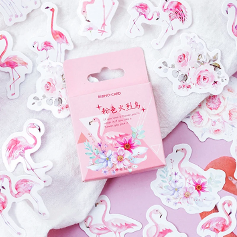 

46 Pcs/Lot Cute animal Pink Flamingo paper sticker decoration stickers DIY for craft diary scrapbooking planner label sticker