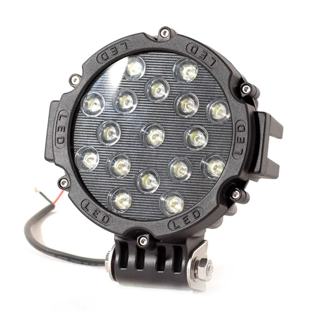 

Waterproof black red yellow 7 Inch 51W Car Round LED Work Light Super Bright Headlight Headlamp for Truck SUV ATV