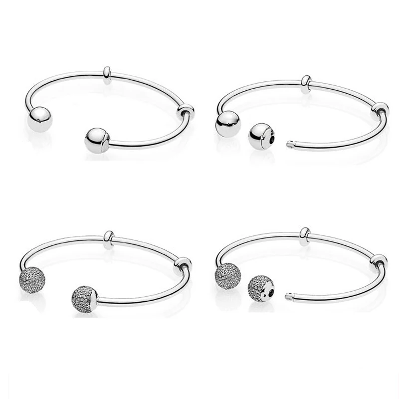 

2019 hot Sale Fits for Pandora Charm Bracelet DIY Women Gift Party Jewelry 925 Sterling Silver Beaded Fixed Buckle Light Bracele