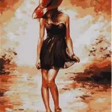 Дизайн стильная женская обувь печатных DIY цифровой живописи маслом по номерам мода ручная роспись без Рамки 40x50 см