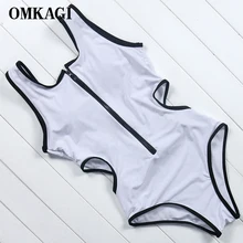 OMKAGI, слитный купальник, крутой купальник, Maillot De Bain Femme, однотонный боди с открытой спиной, купальный костюм, пляжная одежда, монокини