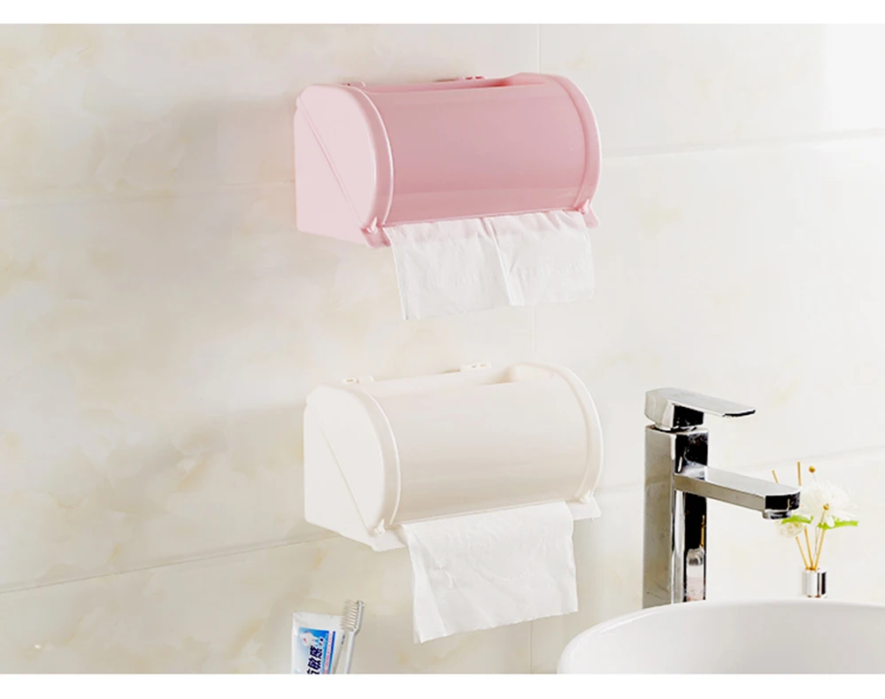 Пластиковый водонепроницаемый держатель для туалетной бумаги, коробка для хранения туалетной бумаги, самоклеющийся рулон бумаги для ванной, держатель, 4 цвета
