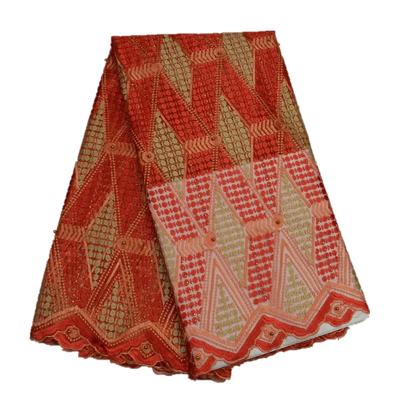 

Fashion Design Nigerian Party Dress Tulle Net Laces Fabric with Beads and Stones Good Price