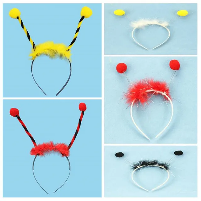 Adult Feather Bee Ladybug Antenna Headband Kids Performance Ant