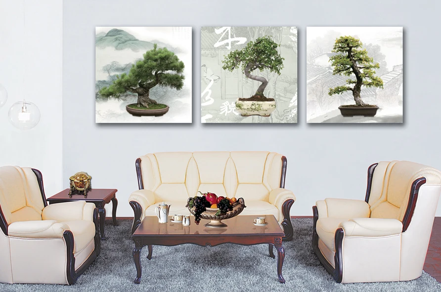 

3 Pcs/Set Artist Canvas Landscape painting Bonsai trees Canvas Prints Wall Pictures for Living Room Picture