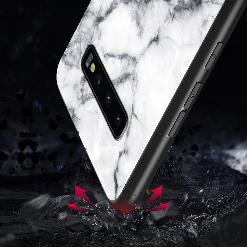 Роскошный стеклянный чехол с узором из мраморного камня для Samsung Galaxy S10