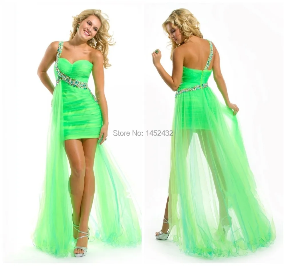 neon green formal dress