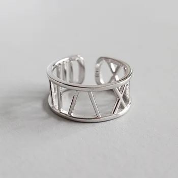 

Real 925 sterling silver rings for women aneis feminino acessories, fashion roman numerals ring bague femme argent 925 jewelry