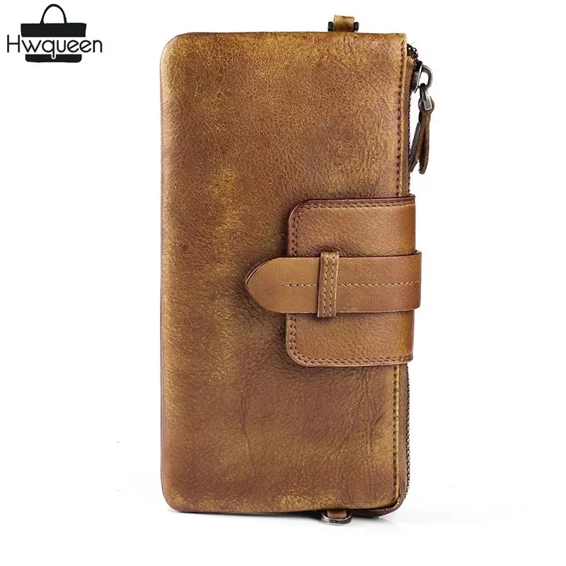 

Vintage Unisex Designer Genuine Leather Ladies Gray Color Wristlets Flap Bag Women Men Day Clutches Purse Female Cell Phone Bag