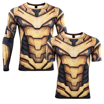 

Avengers 4 Endgame T-Shirt Thanos Battle Suit 3D Printed Long Sleeve T shirts Fitness Compression Shirt Unisex Tops