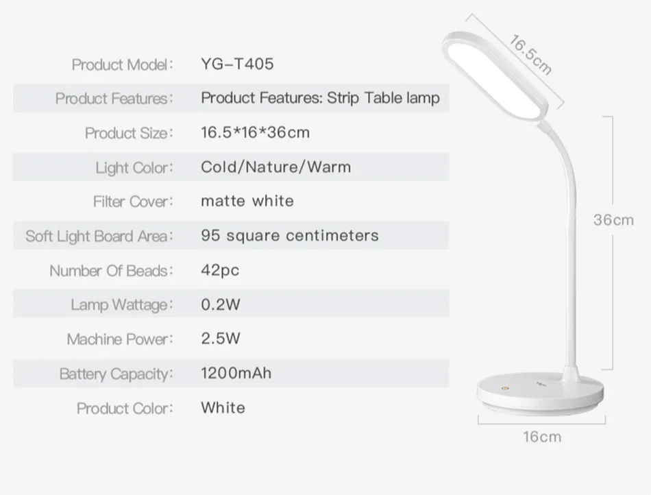 Светодиодная настольная лампа 1200 мАч, настольная лампа с плавным затемнением, сенсорный Настольный светильник, шланг, Настольный светильник, USB ночник, лампа без вспышки, YAGE
